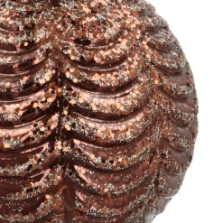 Glass Bauble Waves | Brown | 8 Cm