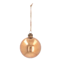 Glass Bauble With Sand Structure | Copper | 8 Cm