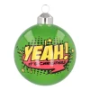 Glass Christmas Bauble "Yeah" | Glass | Green | 8 Cm