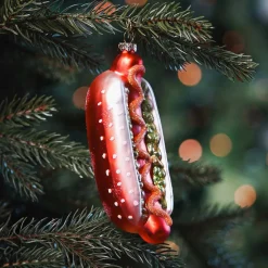 Glass Christmas Ornament Hotdog | 14 Cm
