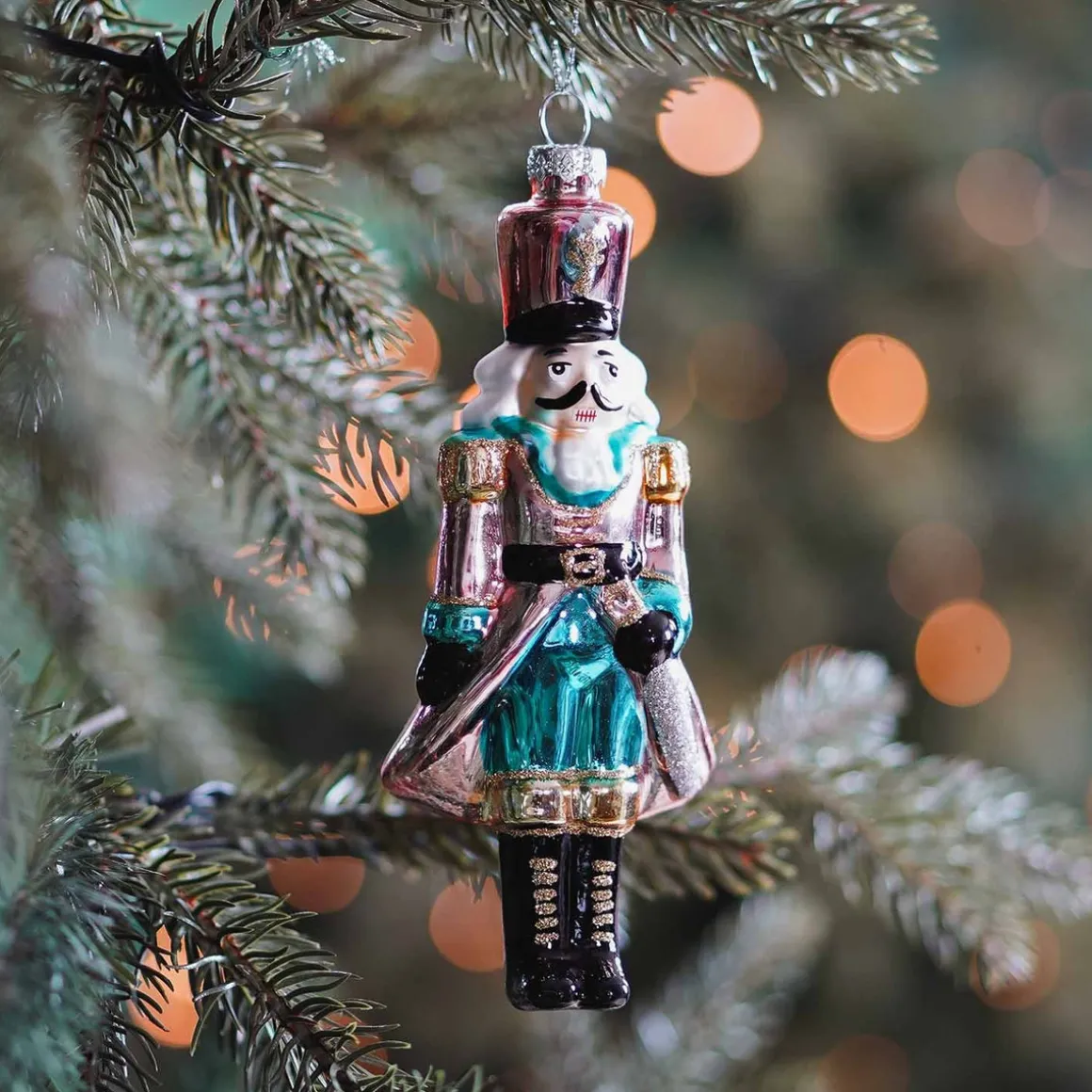 Glass Christmas Ornament Nutcracker King | 16 Cm