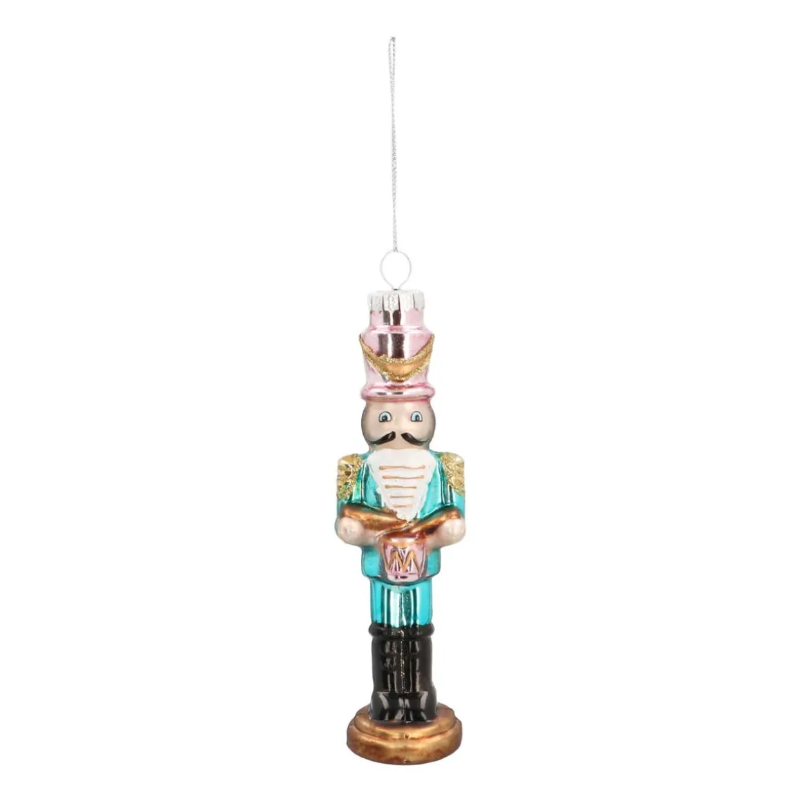 Glass Christmas Ornament Nutcracker Drummer | 15 Cm