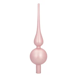 Glass Christmas Tree Topper, Matte Soft Pink, 27cm/10.5in