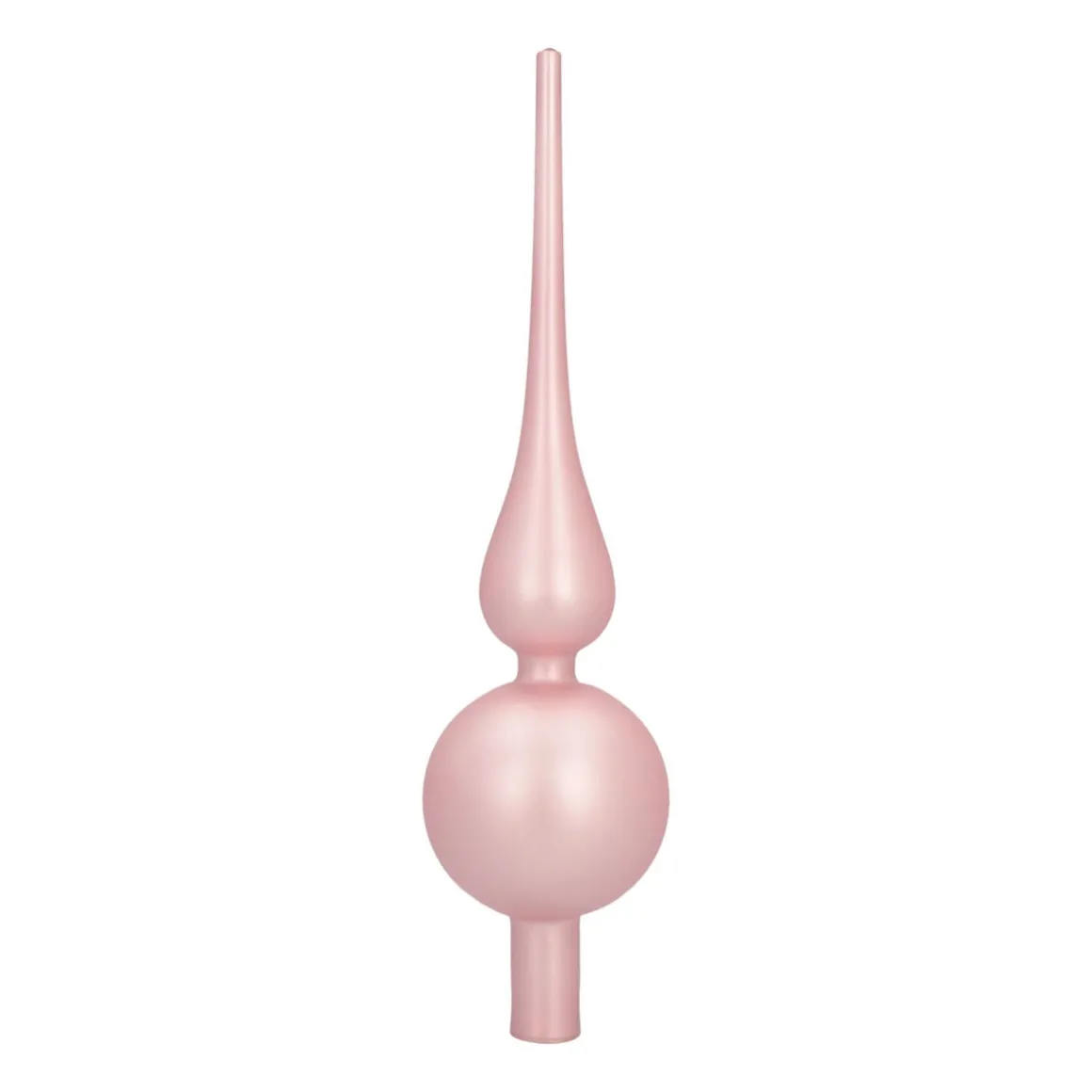 Glass Christmas Tree Topper, Matte Soft Pink, 27cm/10.5in