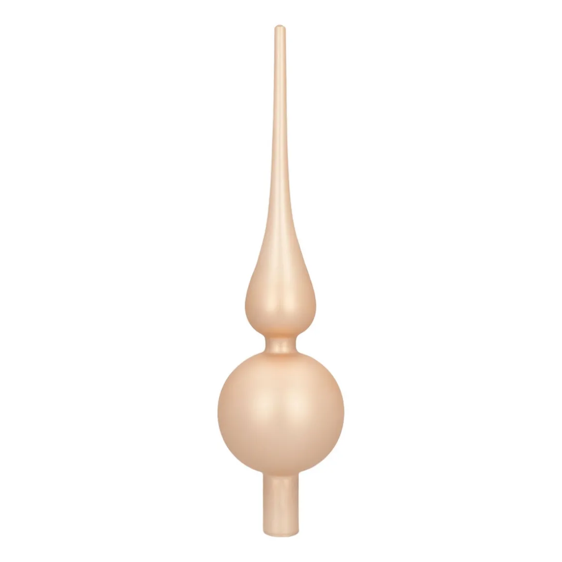 Glass Christmas Tree Topper, Matte Light Gold, 27cm/10.5in