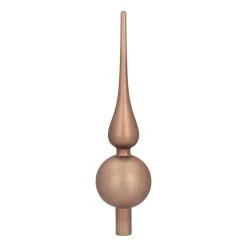 Glass Christmas Tree Topper, Matte Taupe, 27cm/10.5in