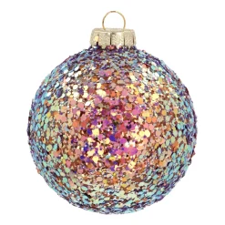 Glass 'Galaxy' Christmas Bauble With Glitters (Outside)
