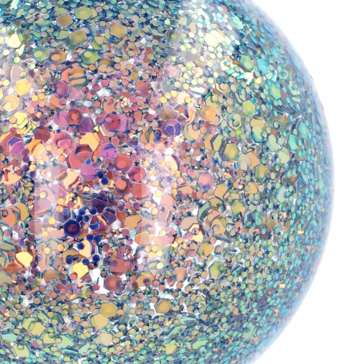 Glass 'Galaxy' Christmas Bauble With Glitters (Inside)