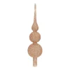 Glass Glitter Tree Topper In Cognac Color