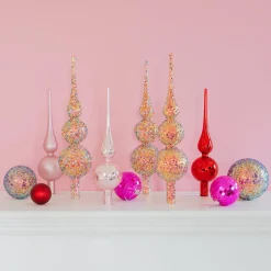 Glass Tree Topper With Galaxy Glitters