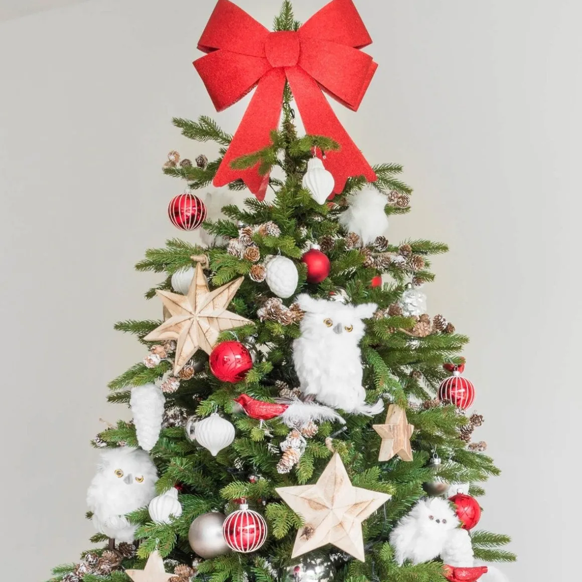 Glitter Christmas Bow 35cm Christmas Red