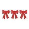 Glitter Christmas Bows 10cm Christmas Red 3 Pieces