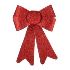 Glitter Christmas Bows 15cm Christmas Red 2 Pieces