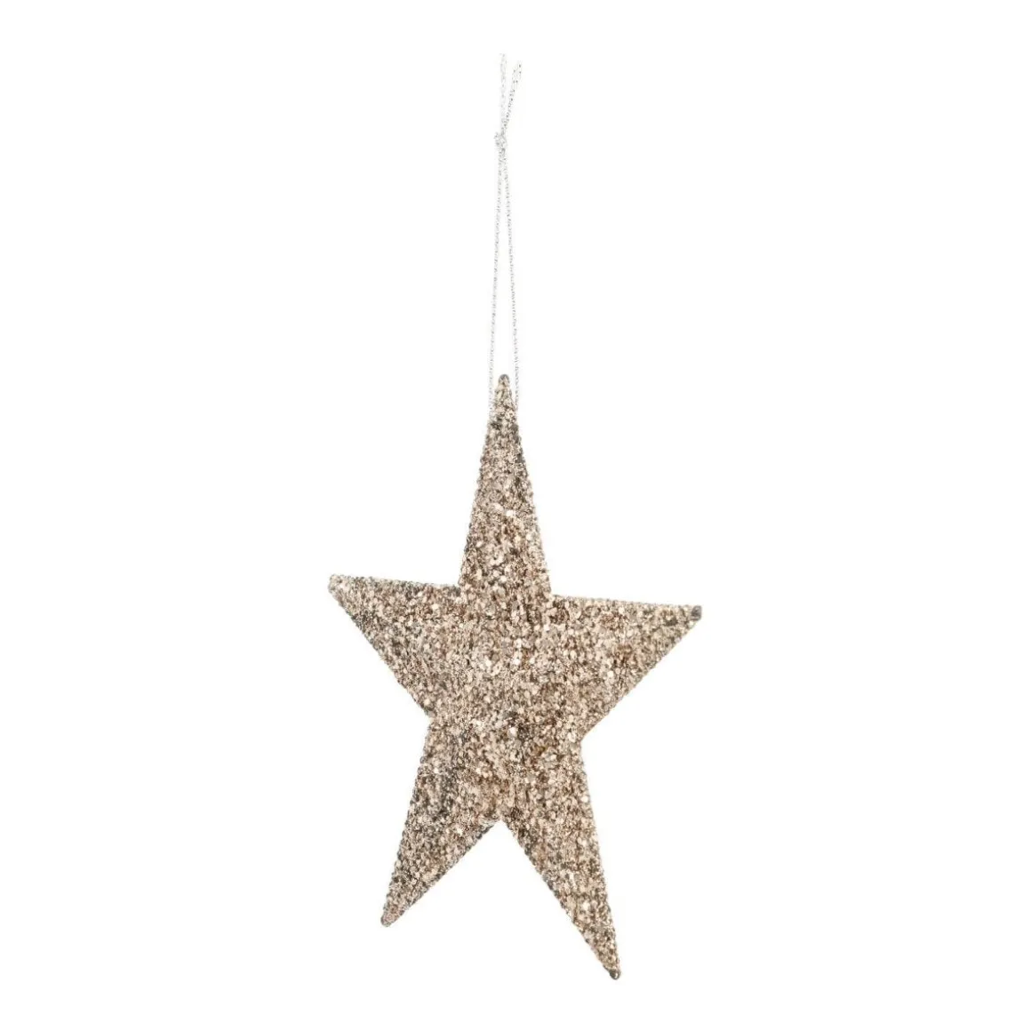 Glitter Christmas Star 11cm Champagne
