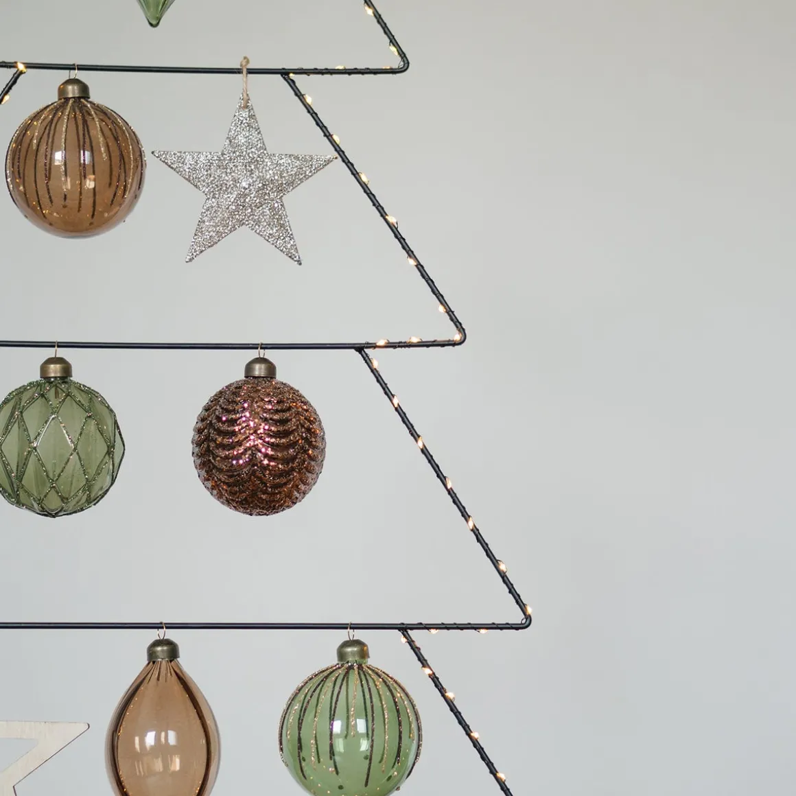Glitter Christmas Star 11cm Champagne