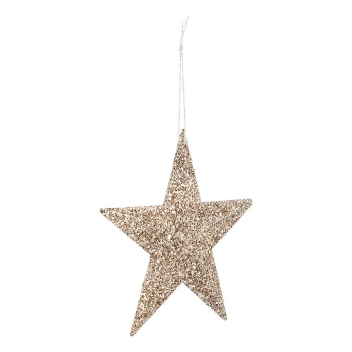 Glitter Christmas Star 11cm Champagne