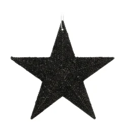Glitter Christmas Star 11cm Black