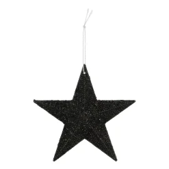 Glitter Christmas Star 11cm Black