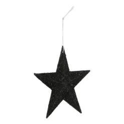 Glitter Christmas Star 11cm Black