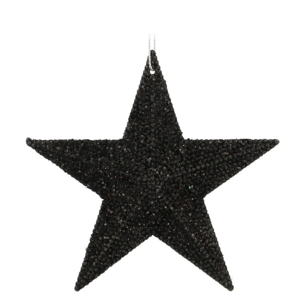 Glitter Christmas Star 11cm Black