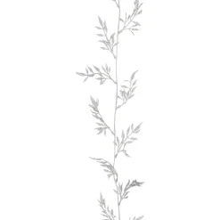 Glitter Garland With Leaves 260cm Silver