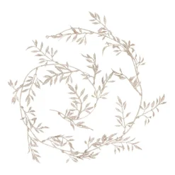 Glitter Garland With Leaves 260cm Champagne