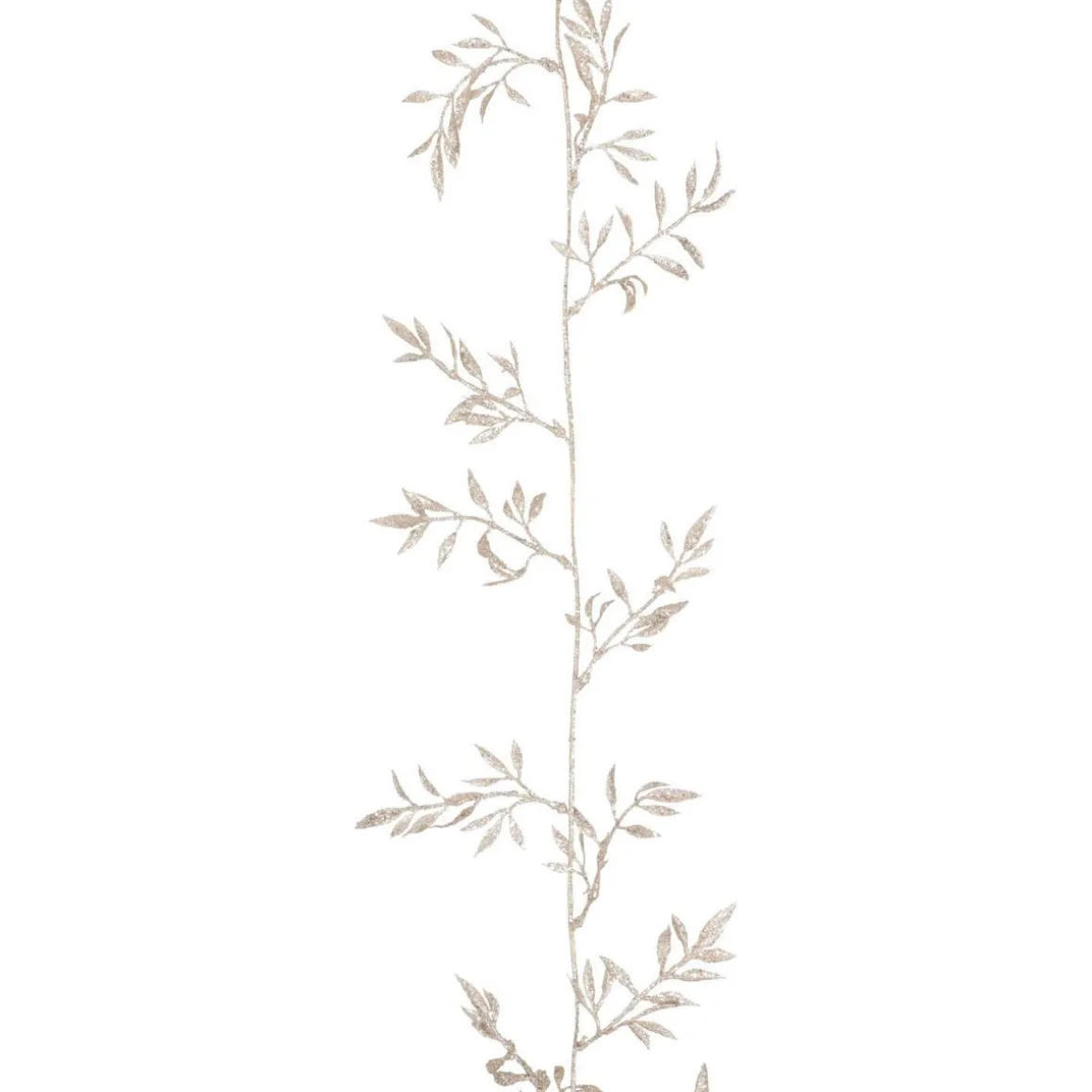 Glitter Garland With Leaves 260cm Champagne