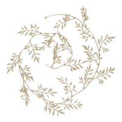 Glitter Garland With Leaves 260 Cm Champagne