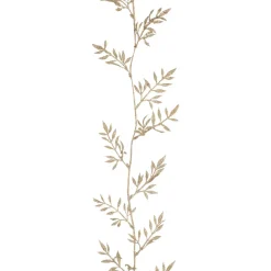 Glitter Garland With Leaves 260 Cm Champagne