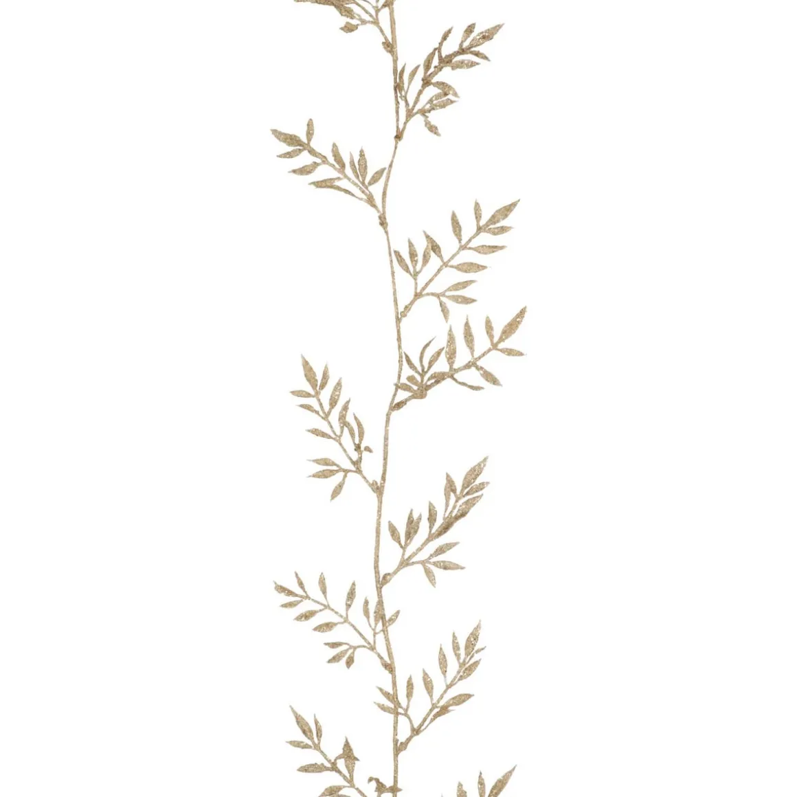 Glitter Garland With Leaves 260 Cm Champagne