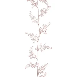 Glitter Garland With Leaves 270 Cm Pink