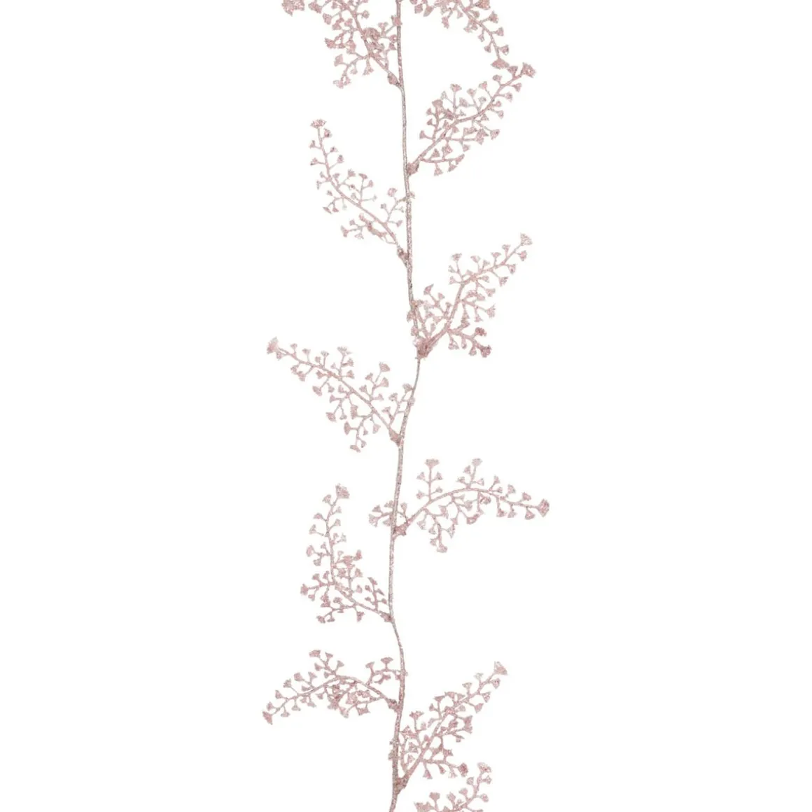 Glitter Garland With Leaves 270 Cm Pink