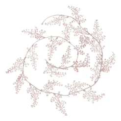 Glitter Garland With Leaves 270 Cm Pink