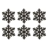 Glitter Snowflakes 10cm Black 6 PCs
