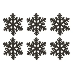 Glitter Snowflakes 10cm Black 6 PCs