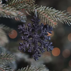 Glitter Snowflakes 10cm Black 6 PCs