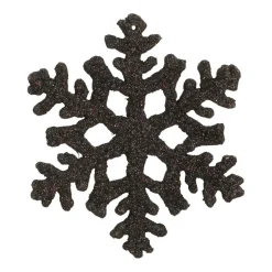 Glitter Snowflakes 10cm Black 6 PCs