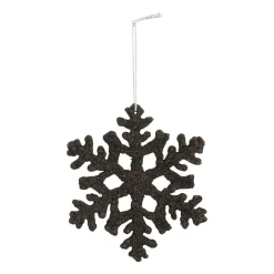Glitter Snowflakes 10cm Black 6 PCs