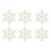 Glitter Snowflakes 10cm Cream White 6 Pieces