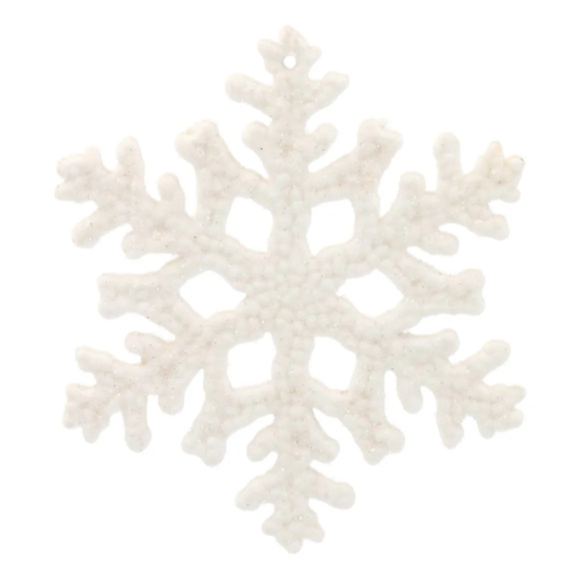 Glitter Snowflakes 10cm Cream White 6 Pieces
