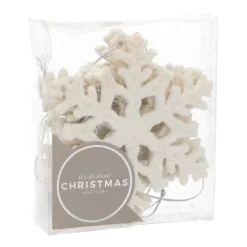 Glitter Snowflakes 10cm Cream White 6 Pieces