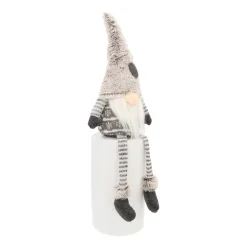 Gnome With Floppy Legs And Grey Hat With Heart 40cm