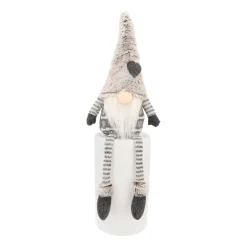 Gnome With Floppy Legs And Grey Hat With Heart 40cm