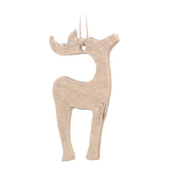 Gold Aluminum Reindeer Christmas Ornament