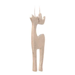 Gold Aluminum Reindeer Christmas Ornament