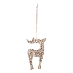 Gold Aluminum Reindeer Christmas Ornament