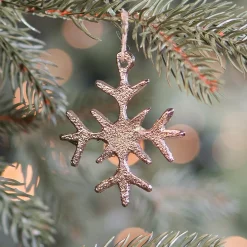 Gold Aluminum Snowflake Christmas Ornament