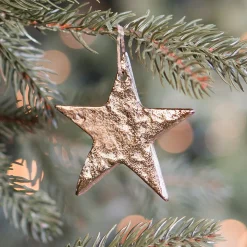 Gold Aluminum Star Christmas Ornament