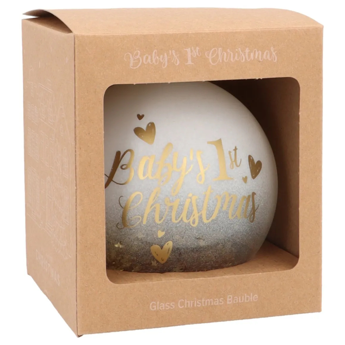 Gold Christmas Bauble 'Baby's First Christmas'