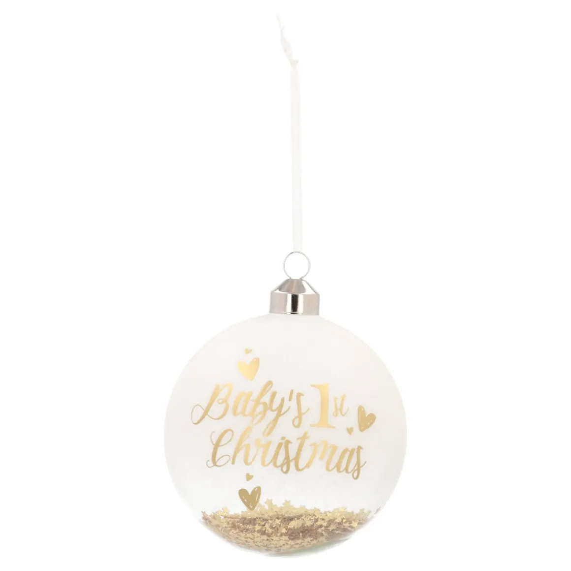 Gold Christmas Bauble 'Baby's First Christmas'